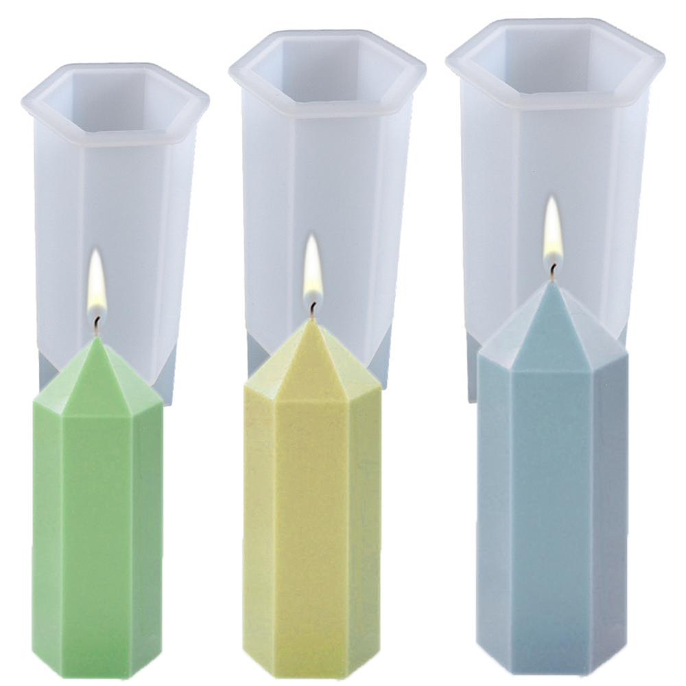 Unique Tech Accessories - 3D Hexagonal Column Candle Molds Silicone