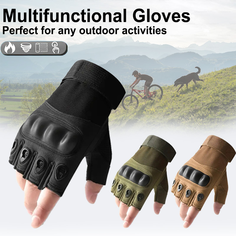 Tech Wear Accessories - 1Pair Tactical Fingerless Gloves for Men