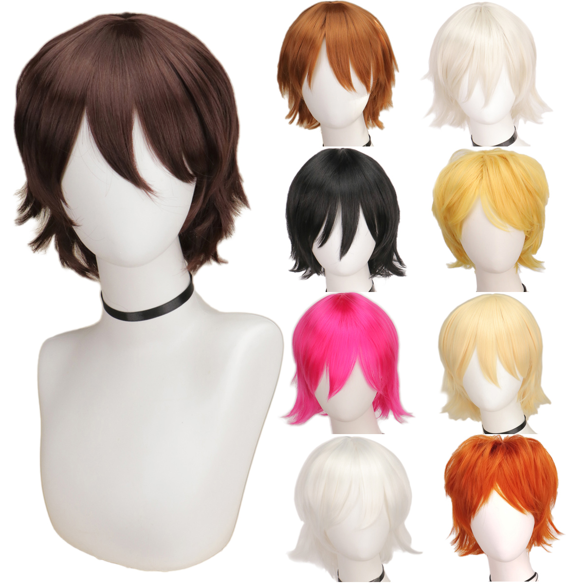QQXCAIW Male Wig Black White P - Tech Accessories For Men review and price