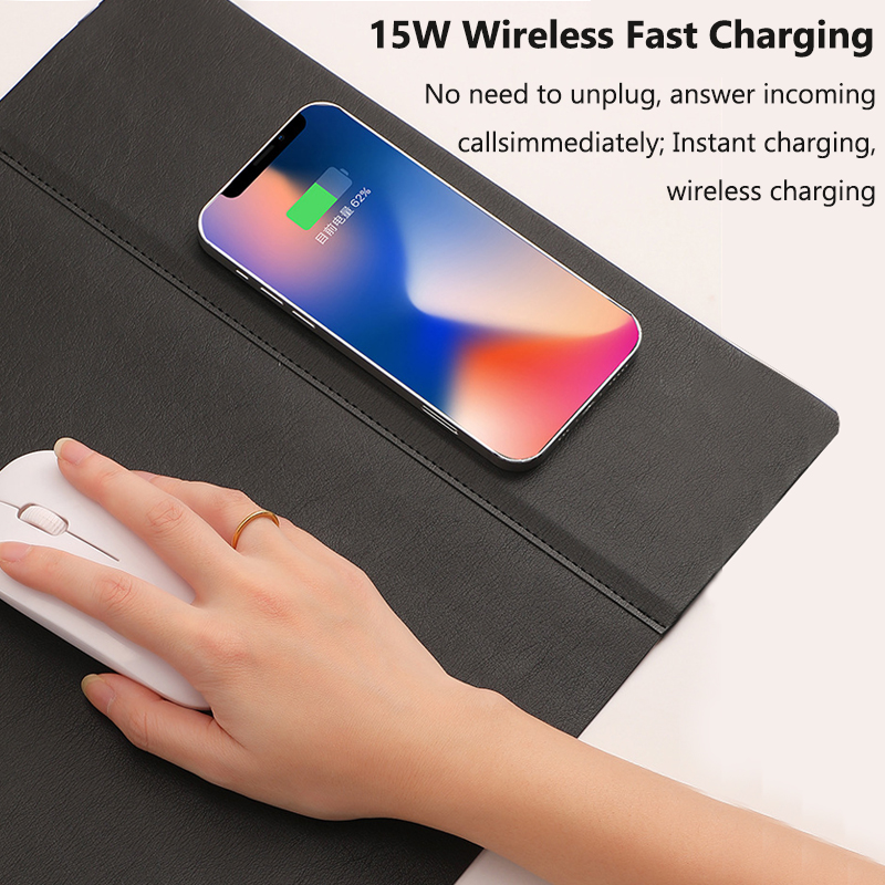 Wireless Charging PU Mouse Pad - Mouse Charging Pad review and price